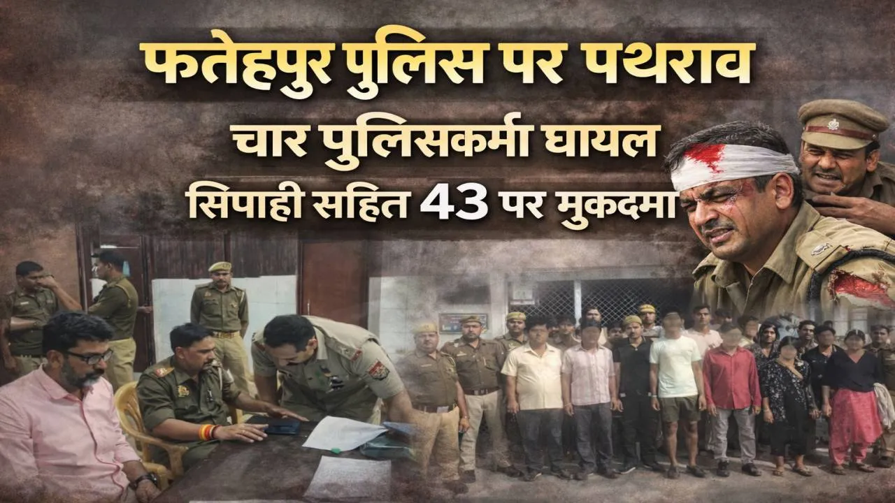 Fatehpur News: फतेहपुर में पुलिस पर हमला ! उग्र भीड़ ने किया पथराव, चौकी इंचार्ज की वर्दी फटी, सिपाही समेत 43 लोगों पर मुकदमा