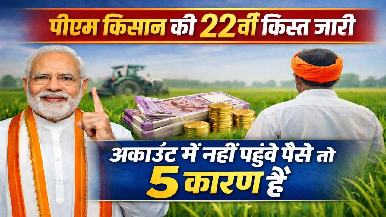 PM Kisan 22nd Installment 2026: जारी हुई 22वीं किस्त, लेकिन कई किसानों के खाते में नहीं पहुंचे 2000 रुपये, तुरंत करें ये 5 काम