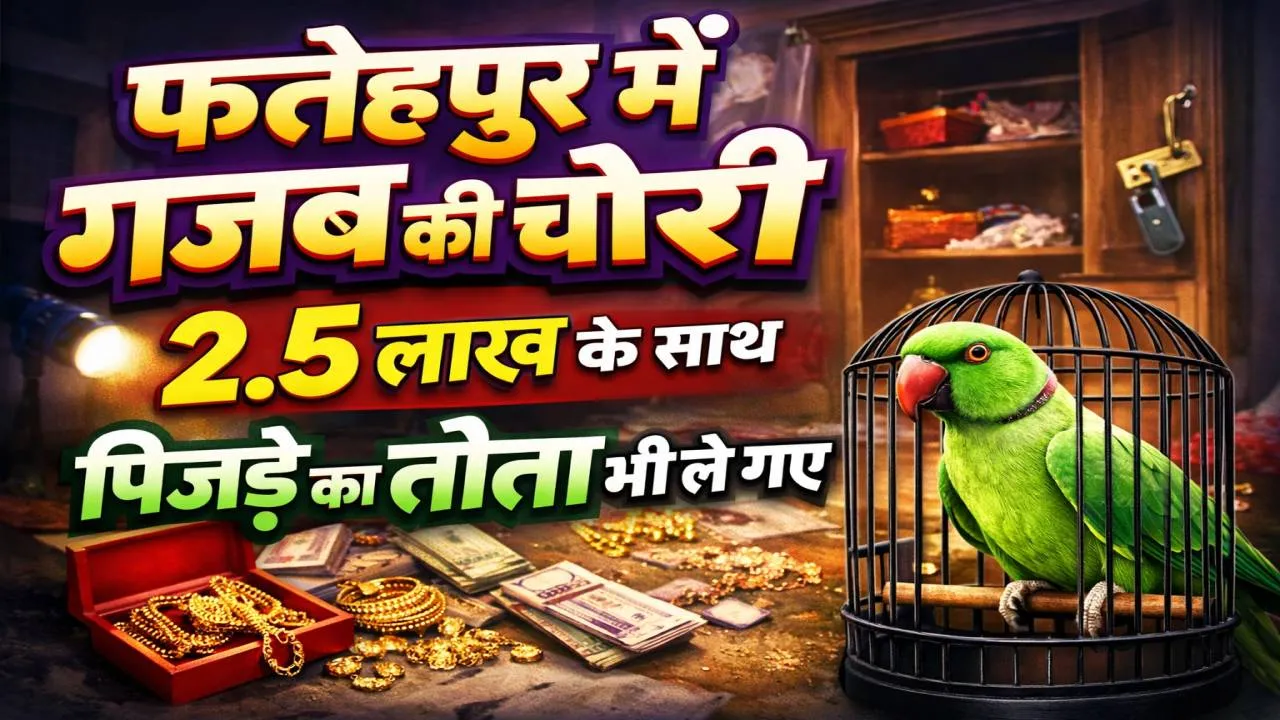 Uttar Pradesh: फतेहपुर में अनोखी चोरी ! जेवर-नकदी के साथ पिंजरे समेत तोता भी ले गए चोर, पुलिस भी हैरान