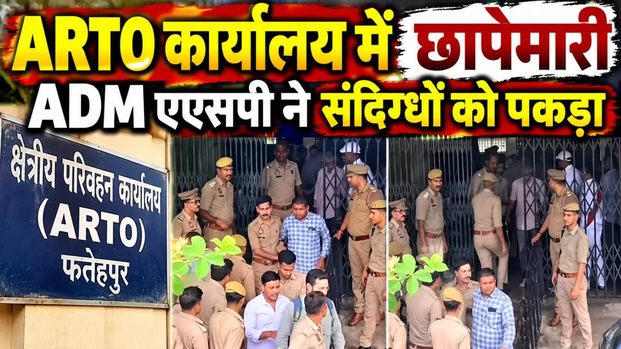 Fatehpur News: फतेहपुर के एआरटीओ कार्यालय में छापेमारी, अवैध वसूली की शिकायत पर 12 लोग हिरासत में, चार पर केस दर्ज