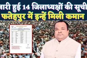 UP BJP Jila Adhyaksh List: यूपी बीजेपी ने जारी की जिलाध्यक्षों की नई लिस्ट, फतेहपुर में इन्हें मिली कमान